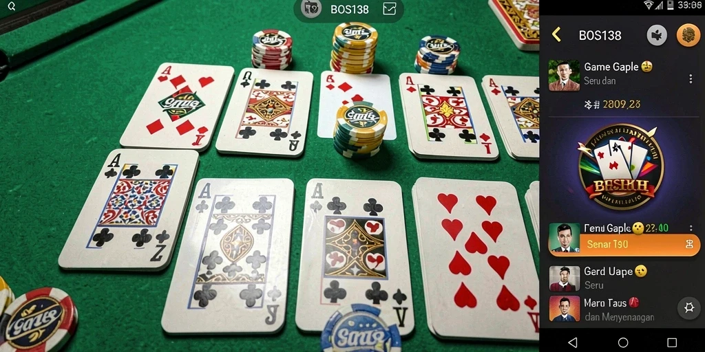 Screenshot gameplay Gaple yang mengasyikkan di BOS138.