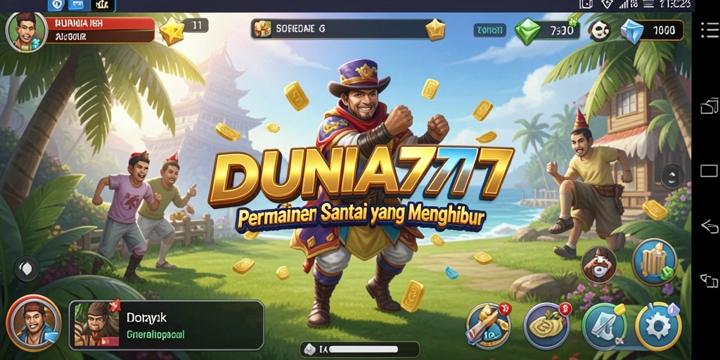 Screenshot yang menampilkan gameplay santai dan menyenangkan dari DUNIA777.