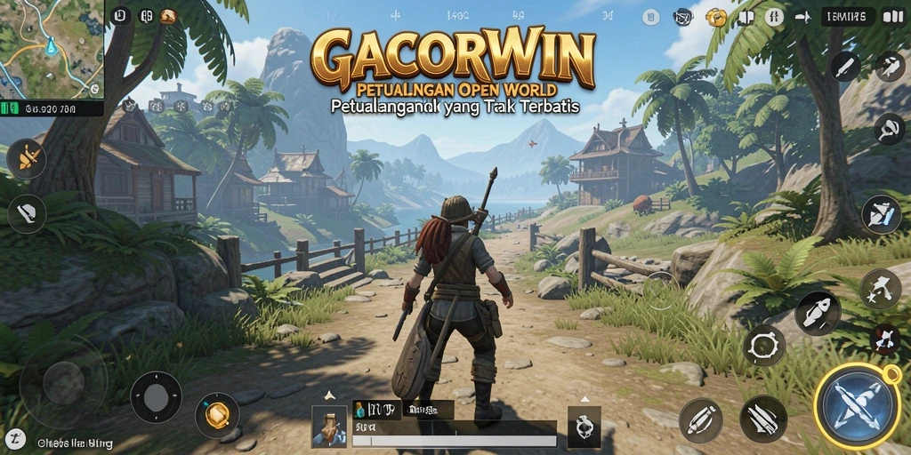 Gameplay seru di dunia terbuka GACORWIN menunjukkan kebebasan eksplorasi.