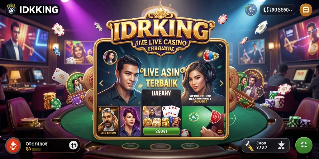 Screenshot gameplay IDRKING yang mendemonstrasikan keseruan Live Casino.