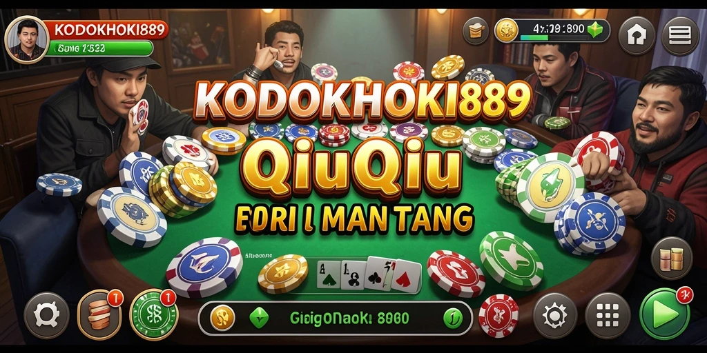 Screenshot gameplay KODOKHOKI889 dengan tampilan kartu QiuQiu.