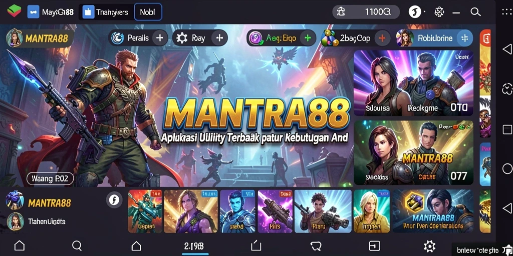 Tampilan antarmuka utama MANTRA88 yang menarik dan fungsional.