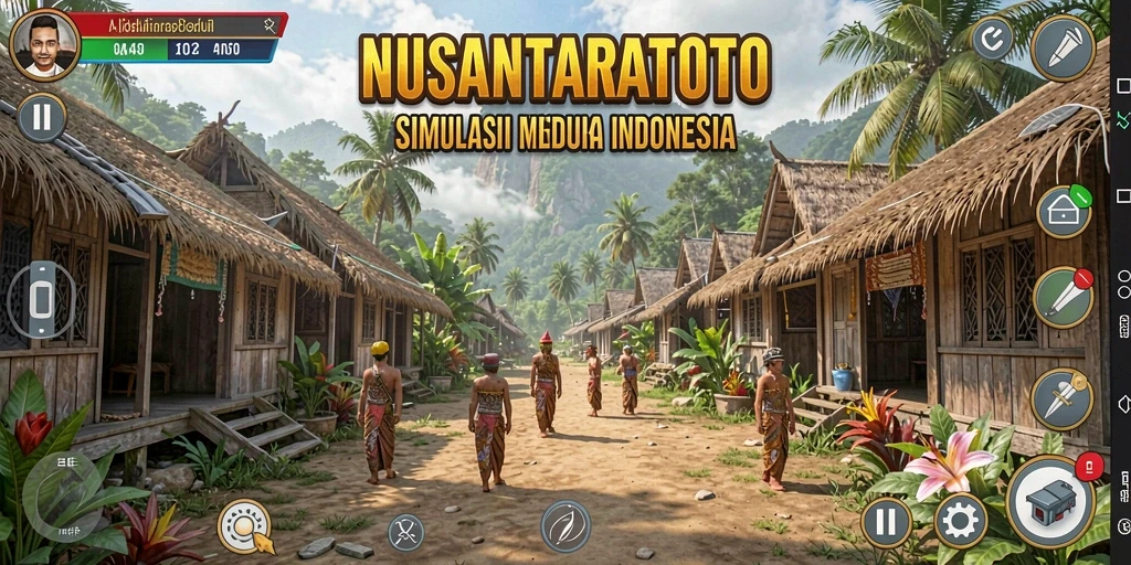 Tangkapan layar gameplay NUSANTARATOTO menampilkan eksplorasi budaya Indonesia yang kaya.
