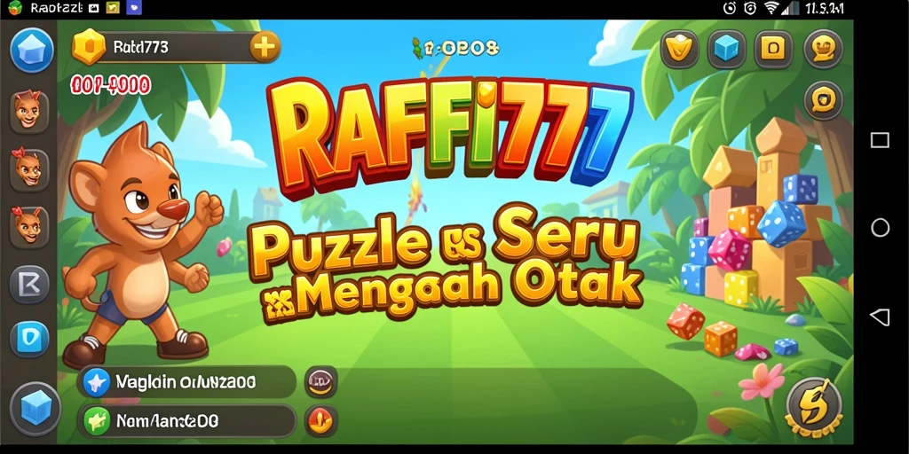 Tampilan seru gameplay Puzzle RAFFI777 saat menyelesaikan tantangan.