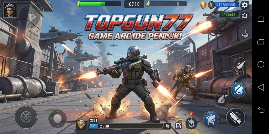 Tampilan seru gameplay TOPGUN77 yang menantang.