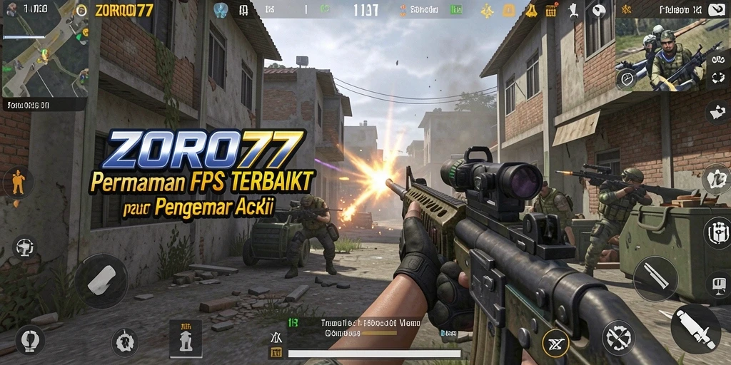 Gameplay intens ZORO77 dengan aksi tembak-menembak yang seru.